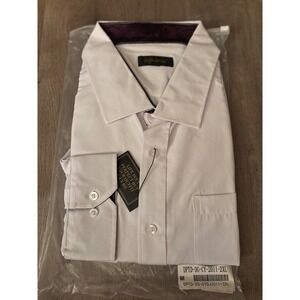 DiBanGu Mens Dress Shirt White Purple Paisley Contrast Button Down 2XL New